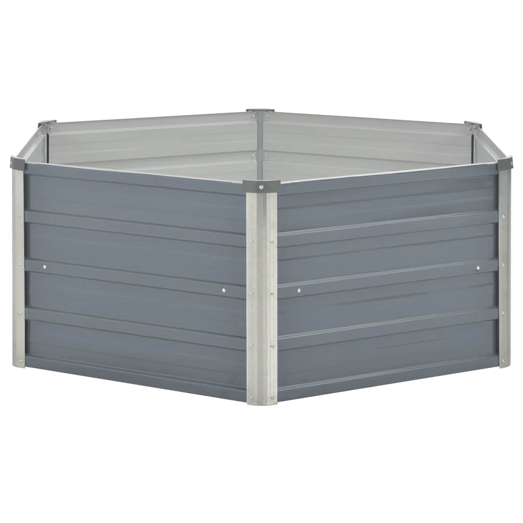 Jardinera Elevada 129x129x45 Cm Acero Galvanizado Gris_2