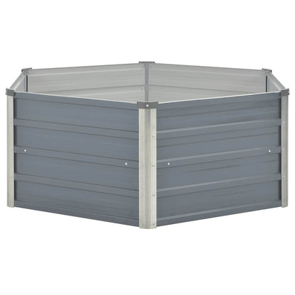 Jardinera Elevada 129x129x45 Cm Acero Galvanizado Gris_2
