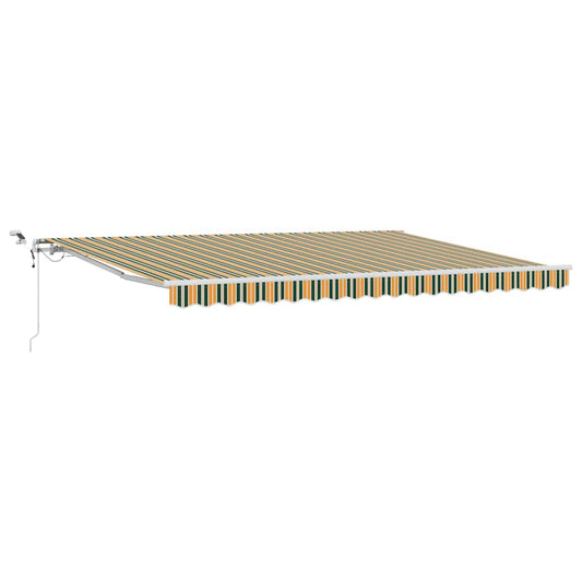 Toldo Retráctil Verde Y Amarillo 450 X 350 Cm Poliéster_0