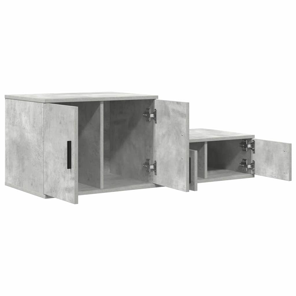 Armario De Almacenamiento 2 Pcs Gris Concreto 118 X 41 X 40 Cm_5