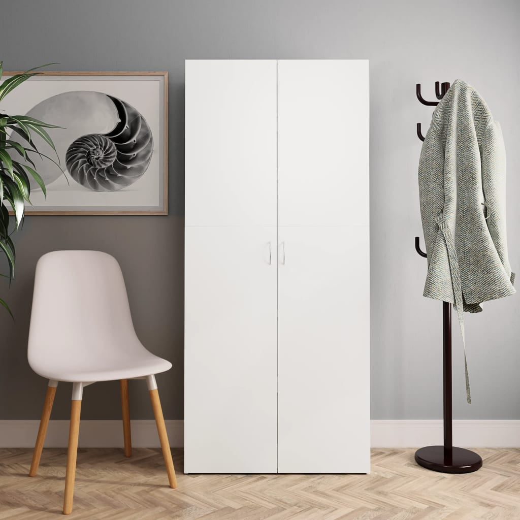Vidaxl Mueble Zapatero Contrachapada Blanco Y Roble 80x35,5x180 Cm_1