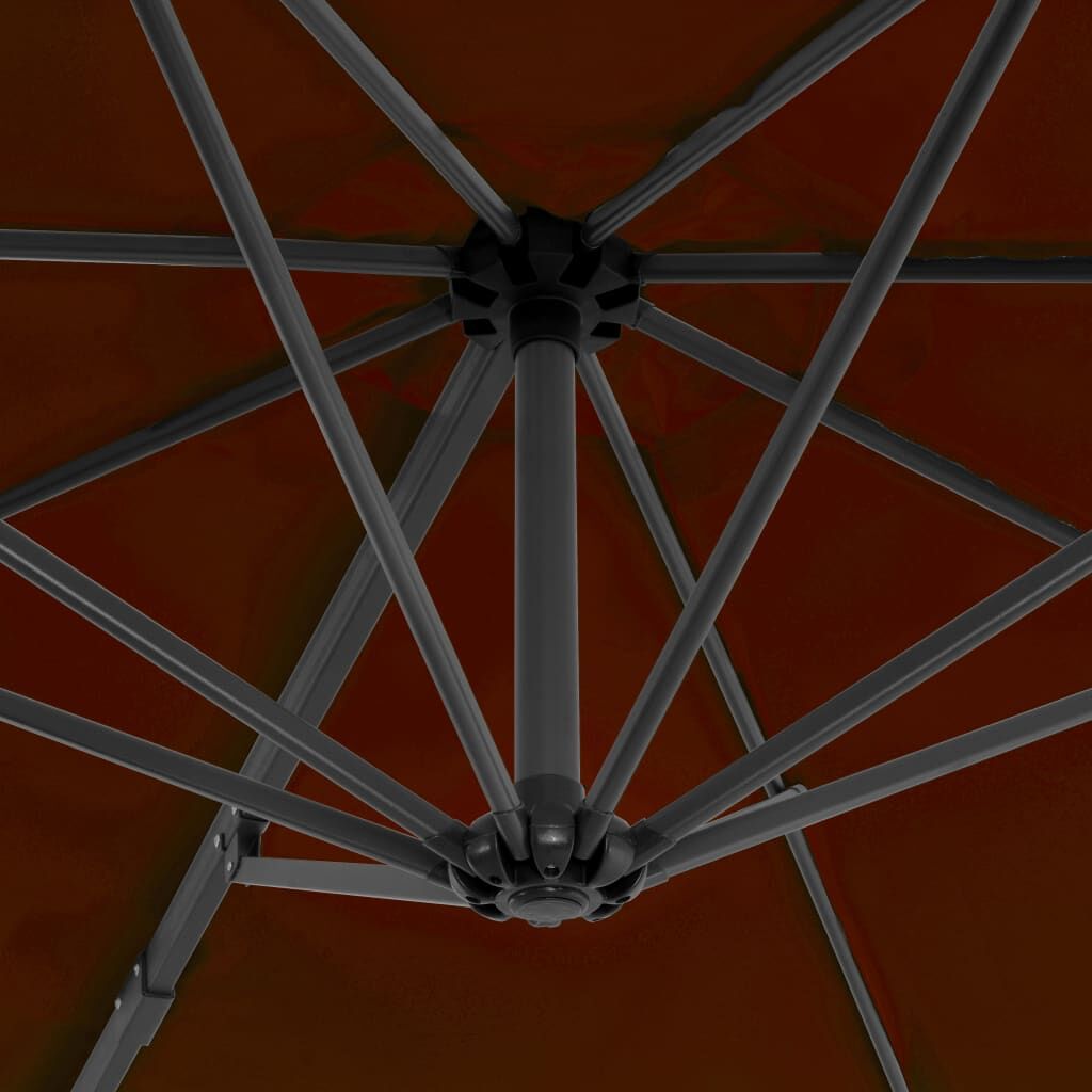 Vidaxl Sombrilla Jardín Voladiza Con Palo De Aluminio Terracota 300 Cm_4