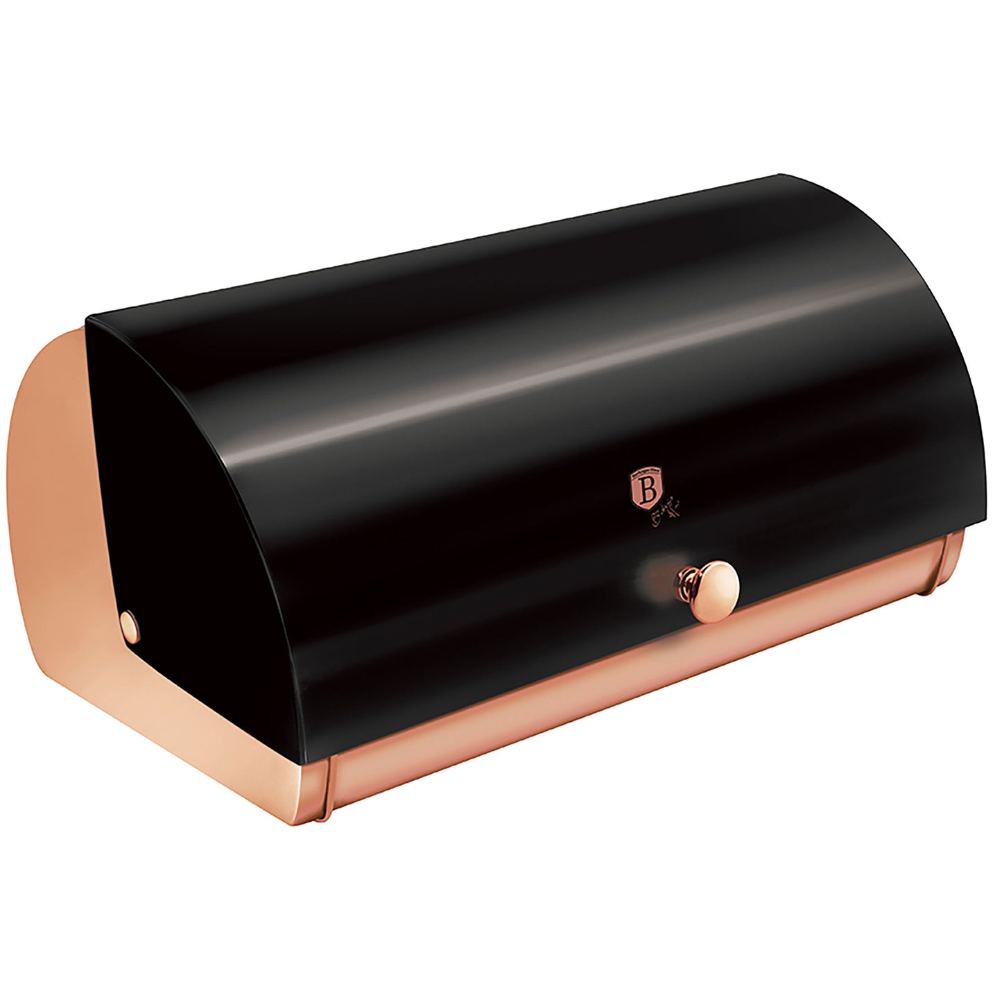 Panera De Mesa Para Guardar Pan Bollería, Tapa Deslizante, Acero Inoxidable, Diseño Moderno Berlinger Haus Black Rose, Oro Rosado/negro_0
