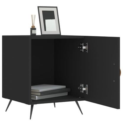 Mesitas De Noche 2 Uds Madera De Ingeniería Negro 40x40x50 Cm_1