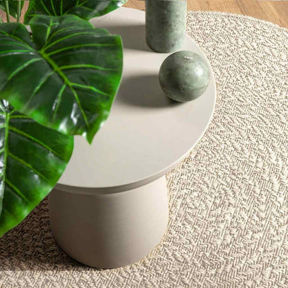 Vidaxl Alfombra Zizur Aspecto Yute Interior/exterior Crema Ø 90 Cm_1