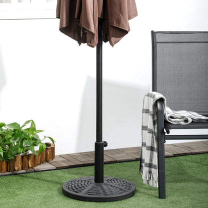 Outsunny Base De Sombrilla Redonda Con Relleno De Cemento Peso 9,5 Kg Negro_4