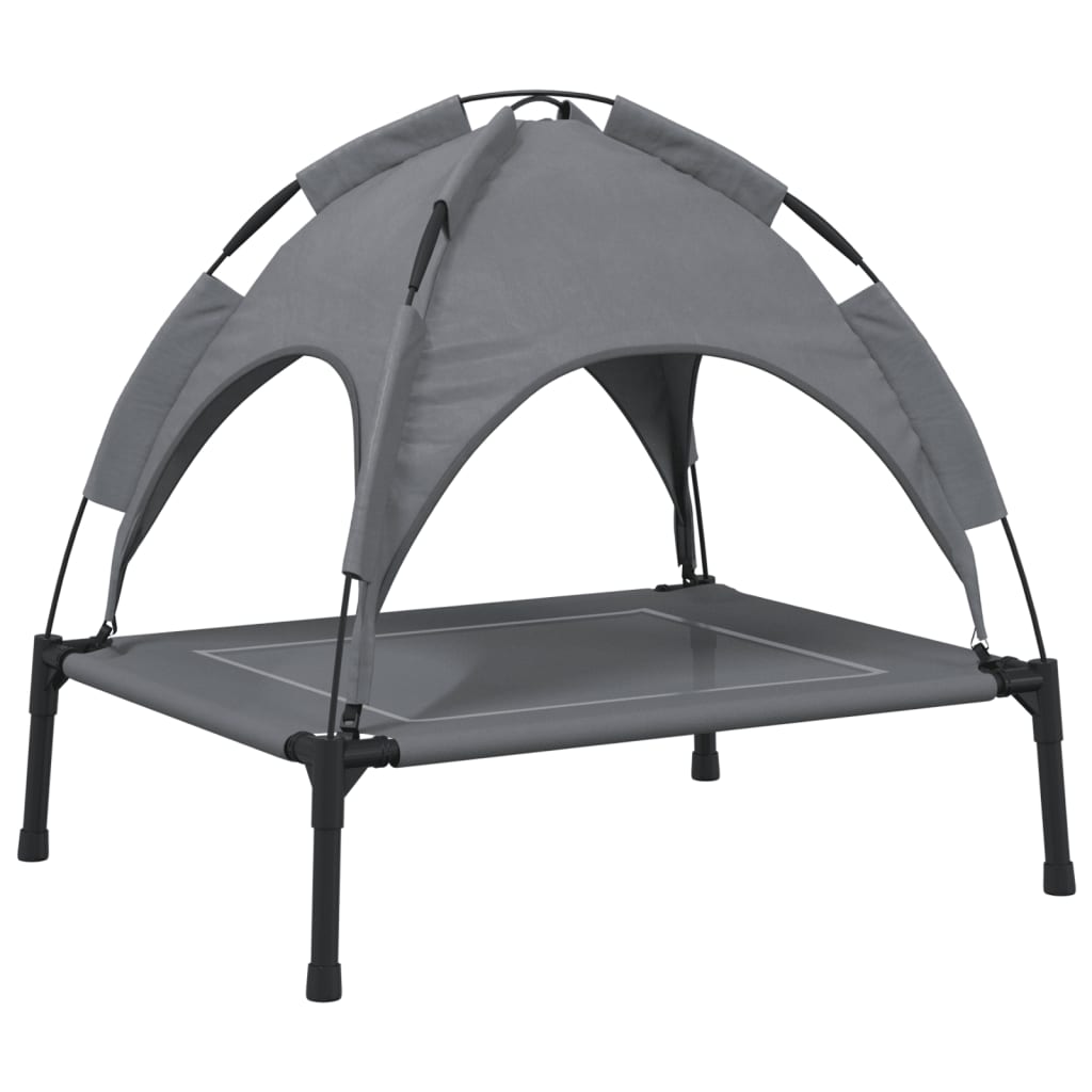 Cama Para Perros Con Dosel Antracita Tela Oxford Y Acero / Vetonek_1