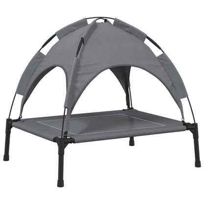 Cama Para Perros Con Dosel Antracita Tela Oxford Y Acero / Vetonek_1