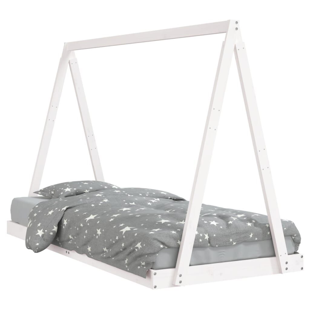 Vidaxl Estructura De Cama Para Niños Madera De Pino Blanco 90x200 Cm_0