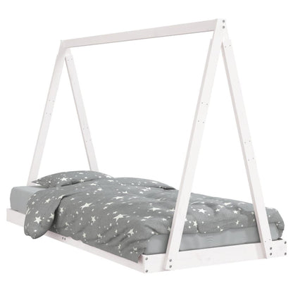 Vidaxl Estructura De Cama Para Niños Madera De Pino Blanco 90x200 Cm_0