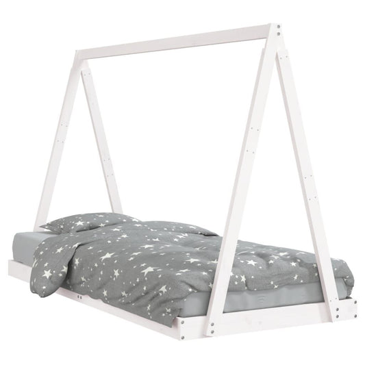 Vidaxl Estructura De Cama Para Niños Madera De Pino Blanco 90x200 Cm_0