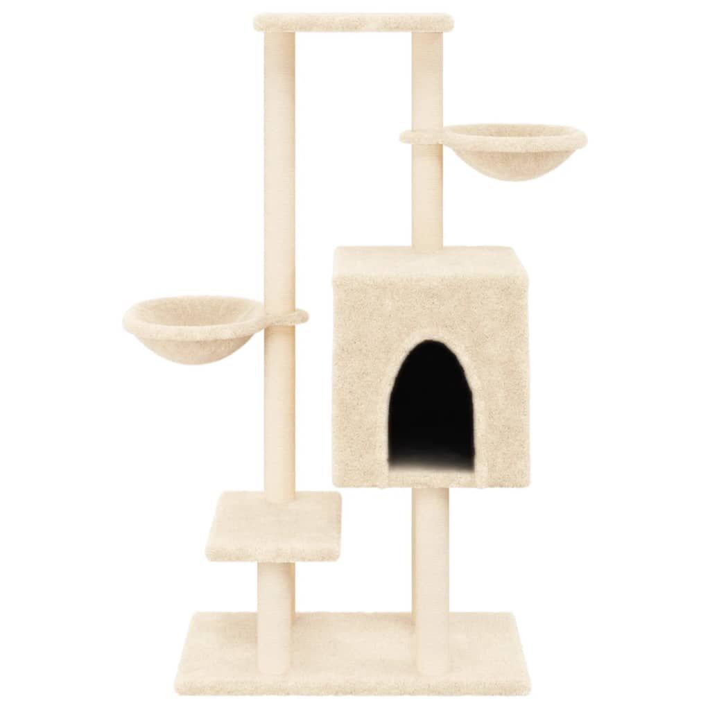 Vidaxl Rascador Para Gatos Con Postes De Sisal Color Crema 117 Cm_3