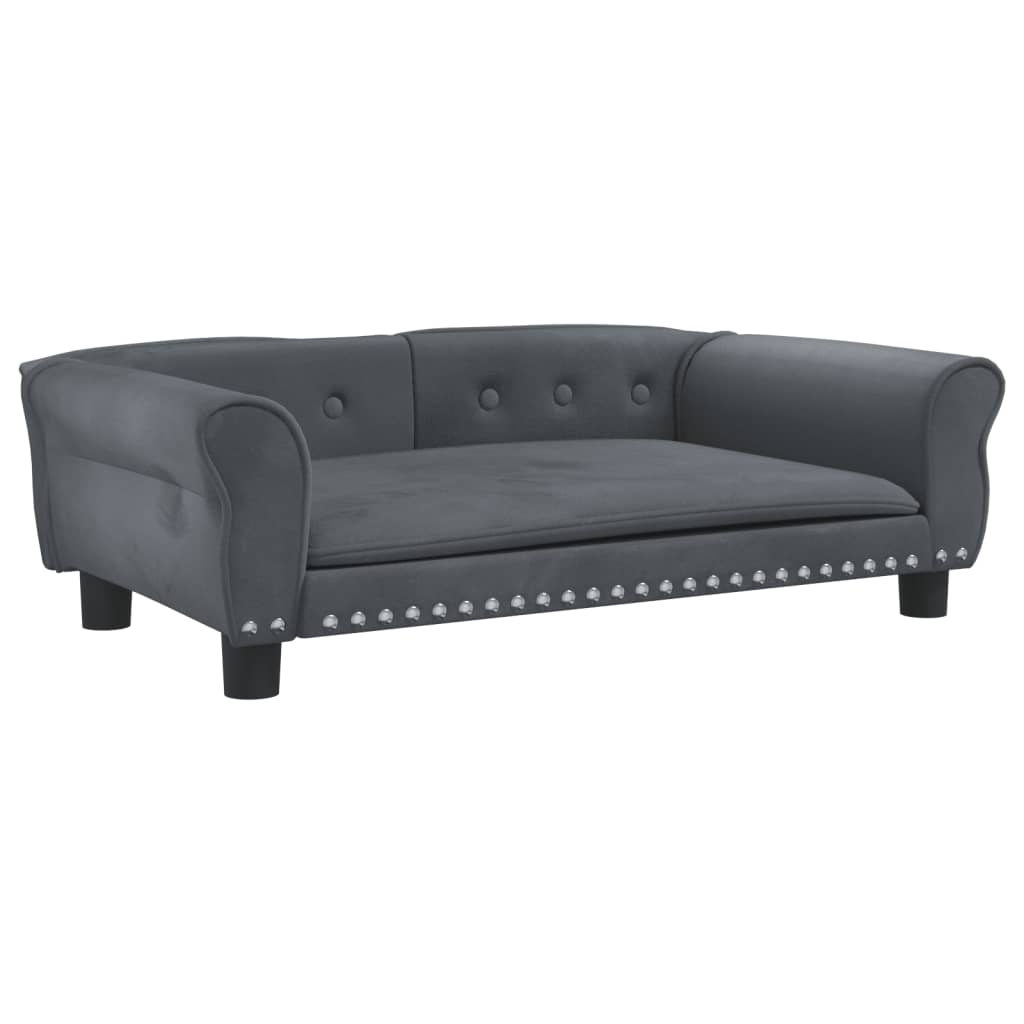 Cama Para Perros De Terciopelo Gris Oscuro 95x55x30 Cm / Vetonek_1