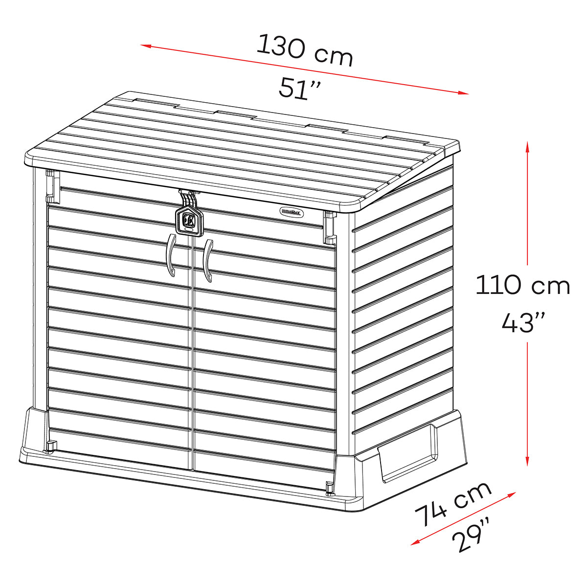 Arcón Cubre Cubos Exterior 850 L Pvc Marrón_2
