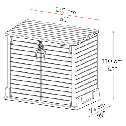 Arcón Cubre Cubos Exterior 850 L Pvc Marrón_2