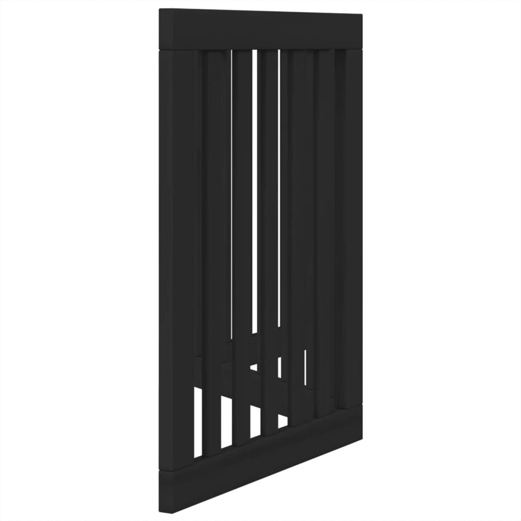 Vidaxl Puerta Para Perros Plegable 3 Paneles Madera Álamo Negra 150 Cm_4