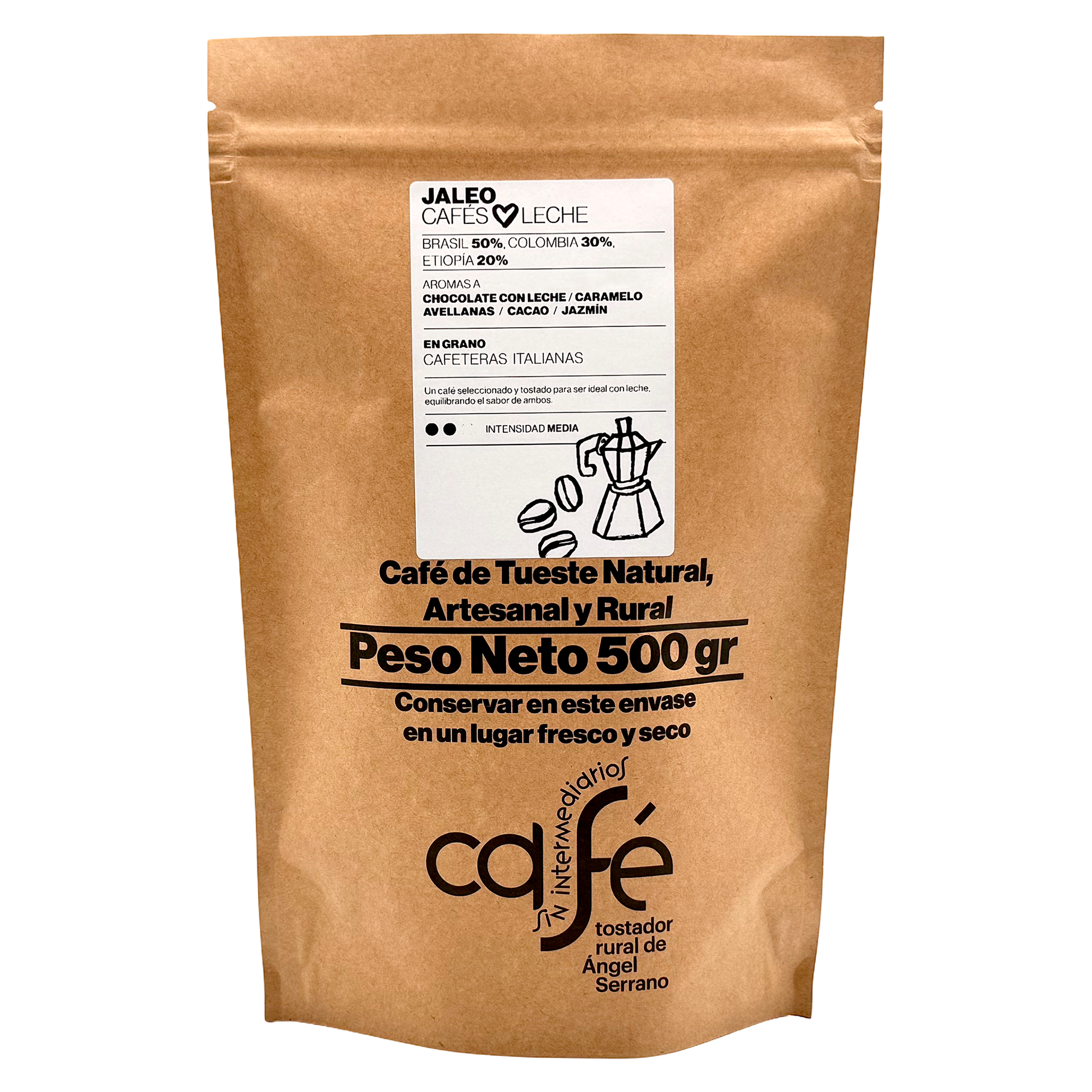 Cafe Sin Intermediarios Café Colombia Jaleo En Grano Para Italiana (moka) 500 G_0