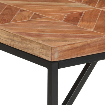 Mesa De Comedor De Madera Maciza De Mango Y Acacia 140x70x76 Cm_3