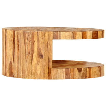 Mesa De Centro Redonda Madera Maciza De Sheesham 65x30 Cm_1