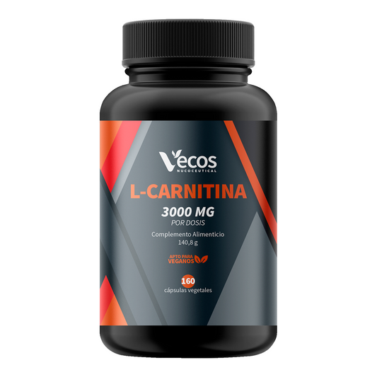 L-carnitina Pura 3000 Mg Vecos 160 Cápsulas | Quema De Grasas, Energía Y Resistencia | Ideal Para Definición_0