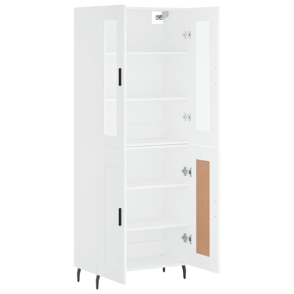 Aparador Alto Madera Contrachapada Blanco 69,5x34x180 Cm_3