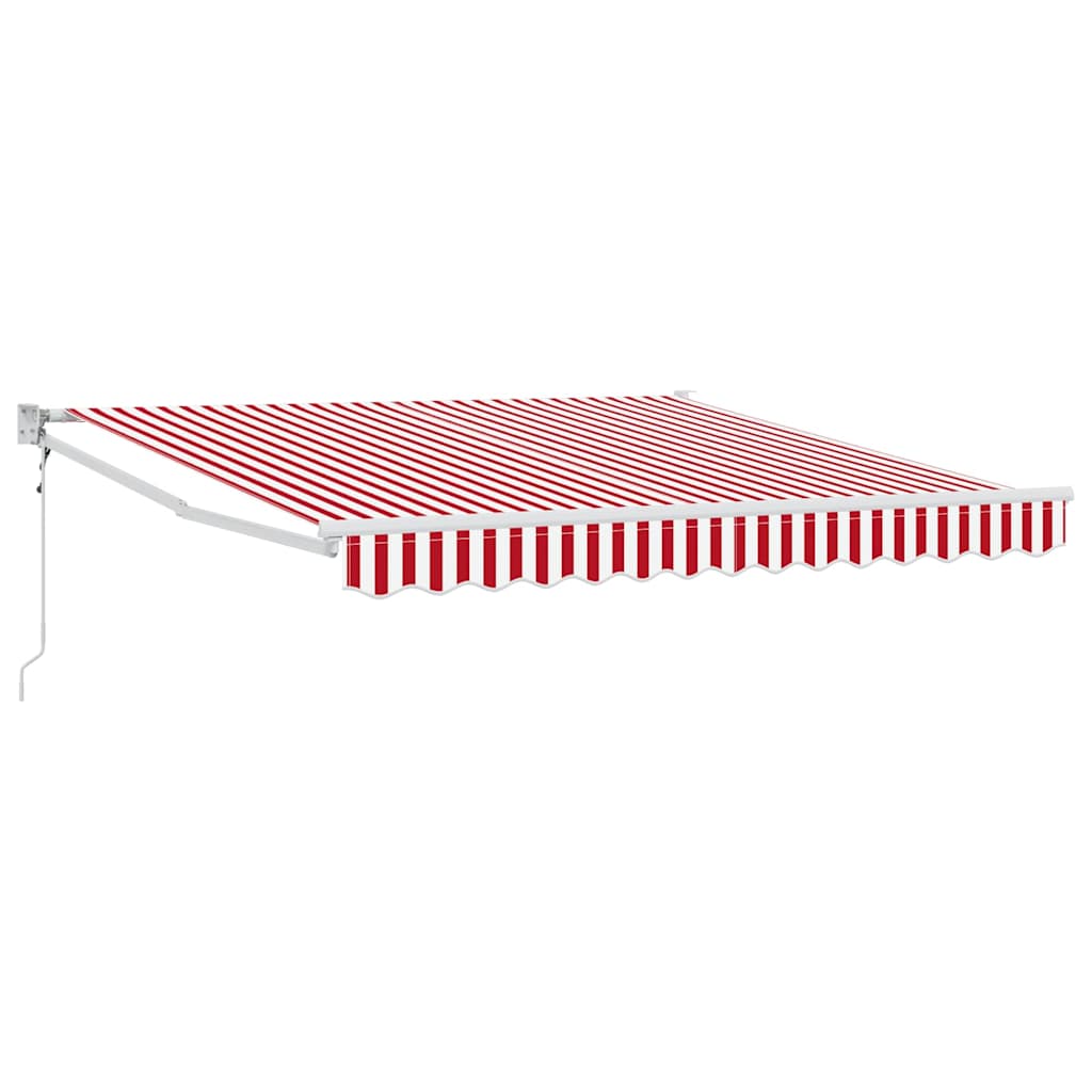 Toldo Retráctil Rojo Y Blanco 350 X 250 Cm Poliéster Y Metal_0