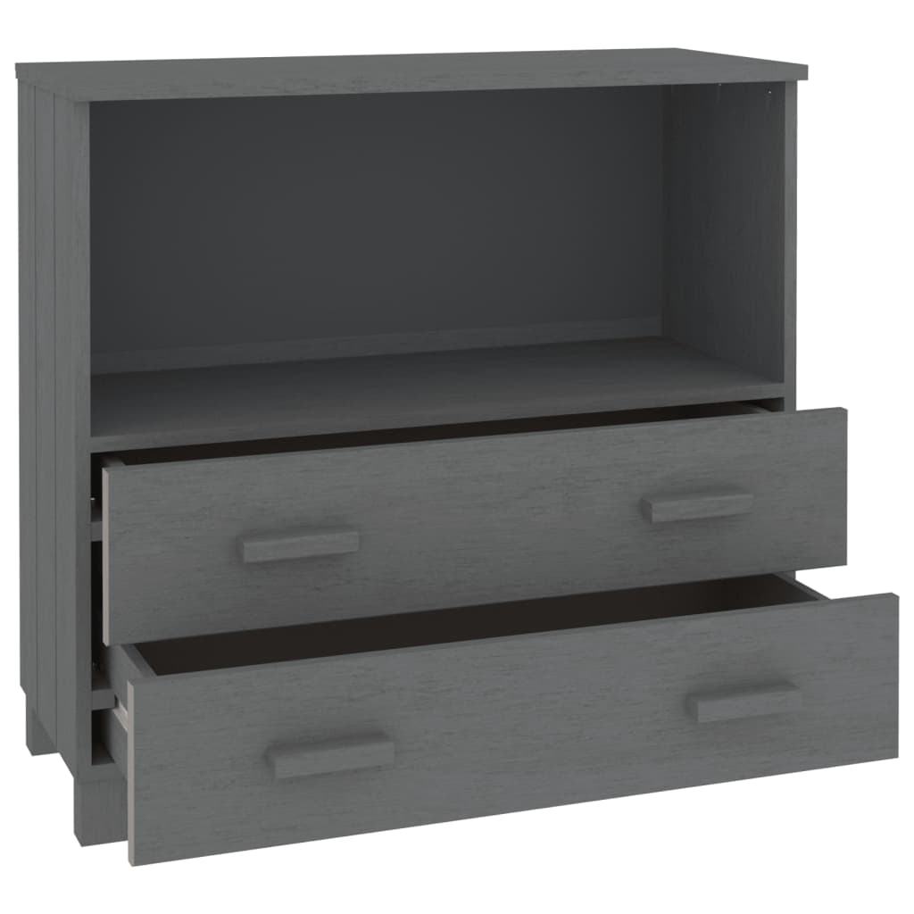 Aparador Hamar Madera Maciza Pino Gris Oscuro 85x35x80 Cm / Vetonek_2