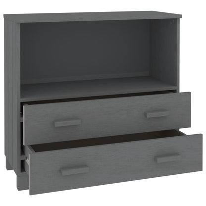 Aparador Hamar Madera Maciza Pino Gris Oscuro 85x35x80 Cm / Vetonek_2