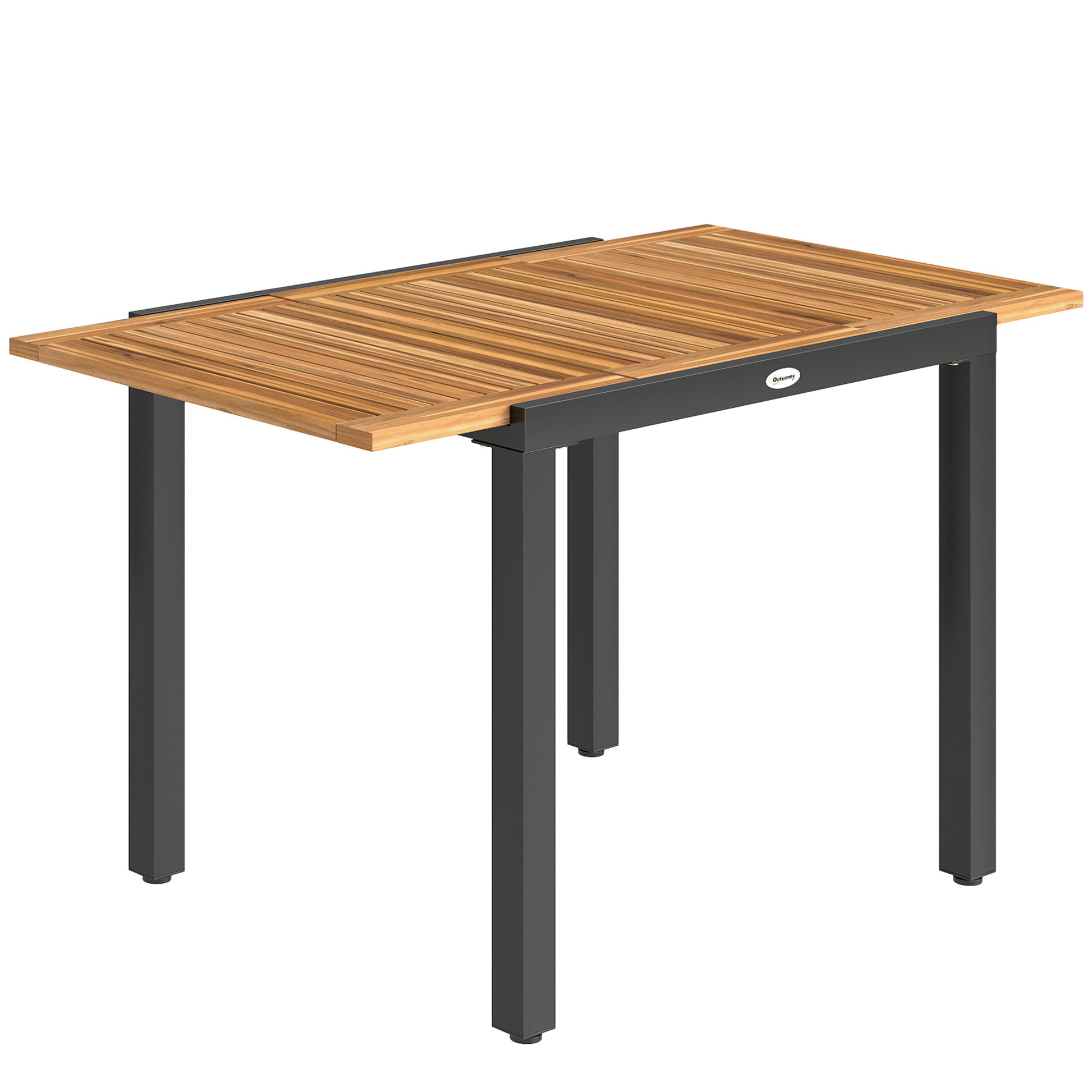 Outsunny Mesa De Jardín Extensible 120/80x70 Cm Para 4-6 Personas Natural_0