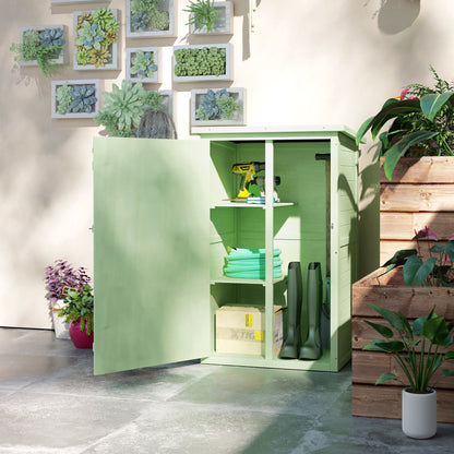 Caseta De Jardín Outsunny Madera De Abeto Verde 75x56x115 Cm_3