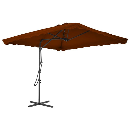 Vidaxl Sombrilla De Jardín Con Palo De Acero Terracota 250x250x230 Cm_0