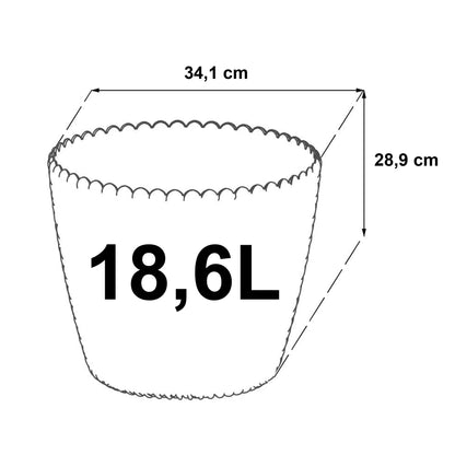 Maceta Redonda 18,6l Prosperplast Splofy De Plastico En Color Crema, Ø34,1 X 28,9 Cm_1