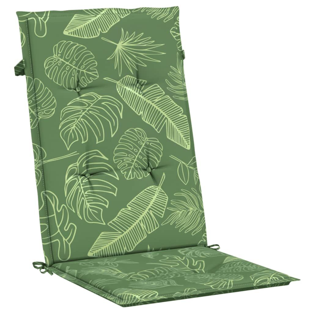 Vidaxl Cojines De Silla De Respaldo Alto 6 Uds Tela Estampado De Hojas_3