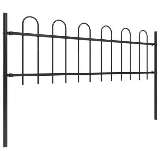 Valla De Jardín Con Puntas De Aro Acero Negro 11,9x0,6 M / Vetonek_0