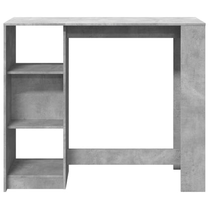 Mesa Bar Con Estante Madera Gris Hormigón 124x46x103,5 Cm_2