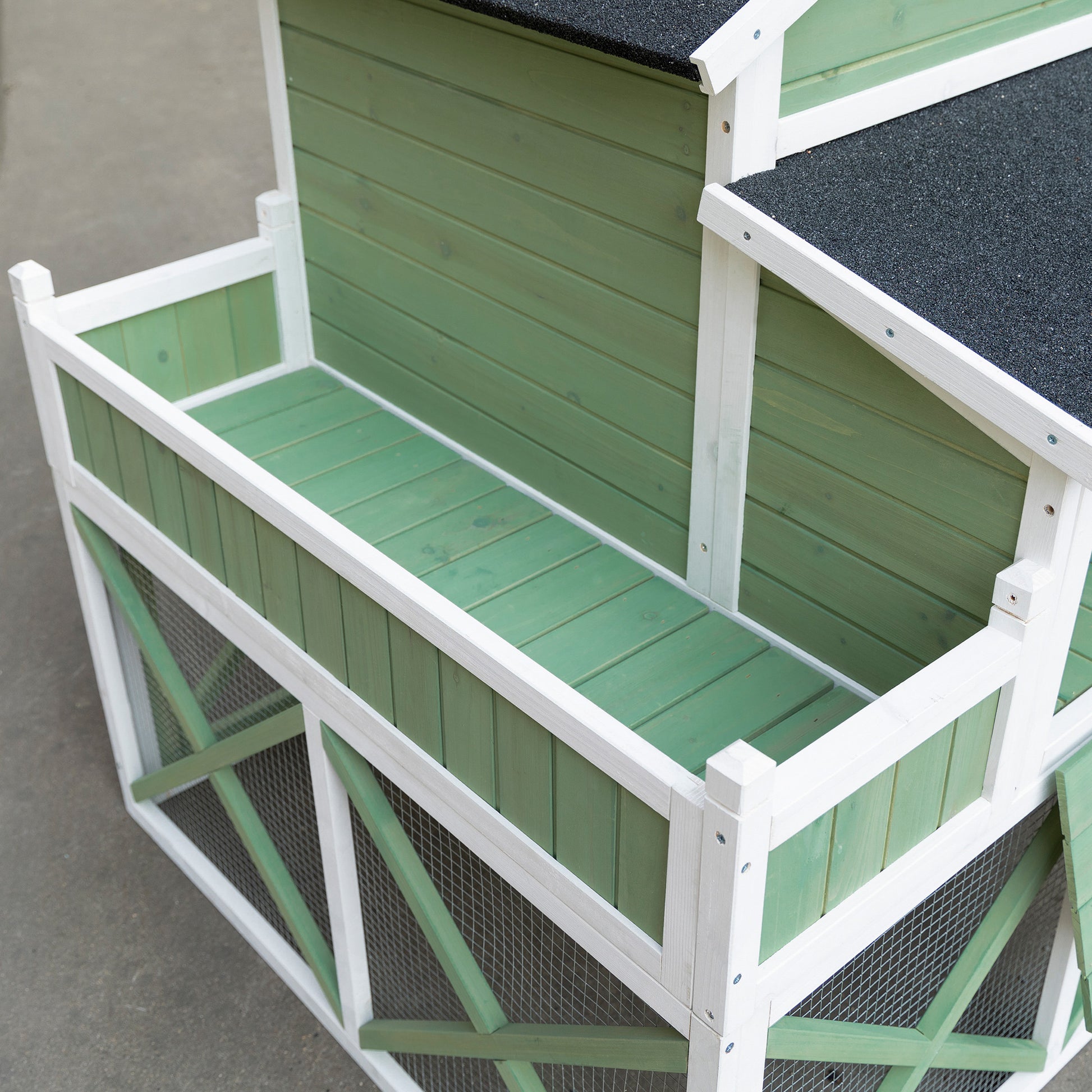 Pawhut Gallinero De Madera Exterior Con Corral Jardinera Y Bandeja 110x109x124cm_4