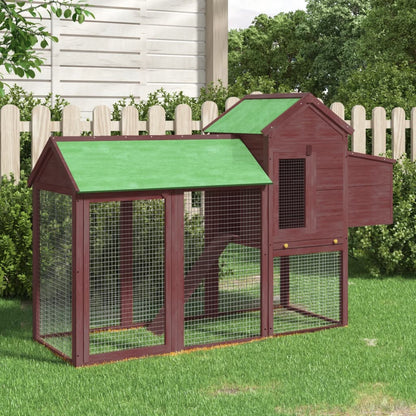 Vidaxl Gallinero Madera Maciza De Pino Color Moca 193x65x117 Cm_1