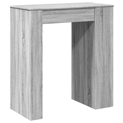 Mesa Alta Bar Con Estantes Madera Gris Sonoma 95x47x103,5 Cm_4