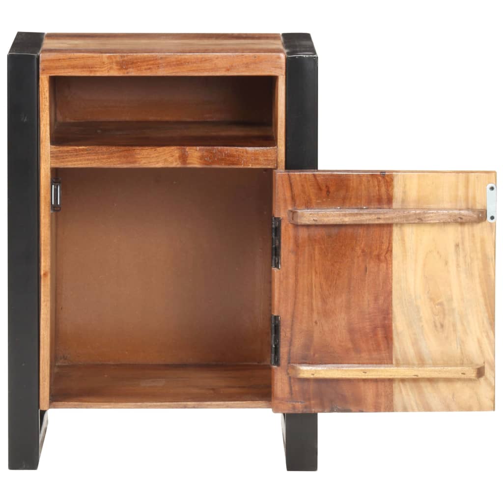 Mesita De Noche Madera Maciza De Acacia 40x35x55 Cm_1