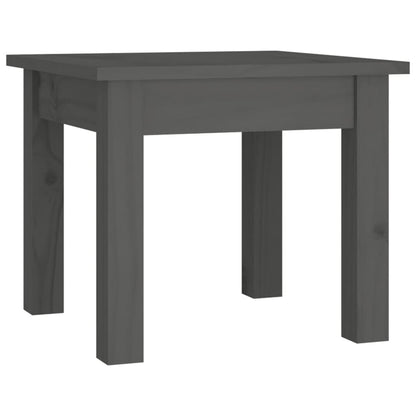 Mesa De Centro De Madera Maciza De Pino Gris 35x35x30 Cm_0