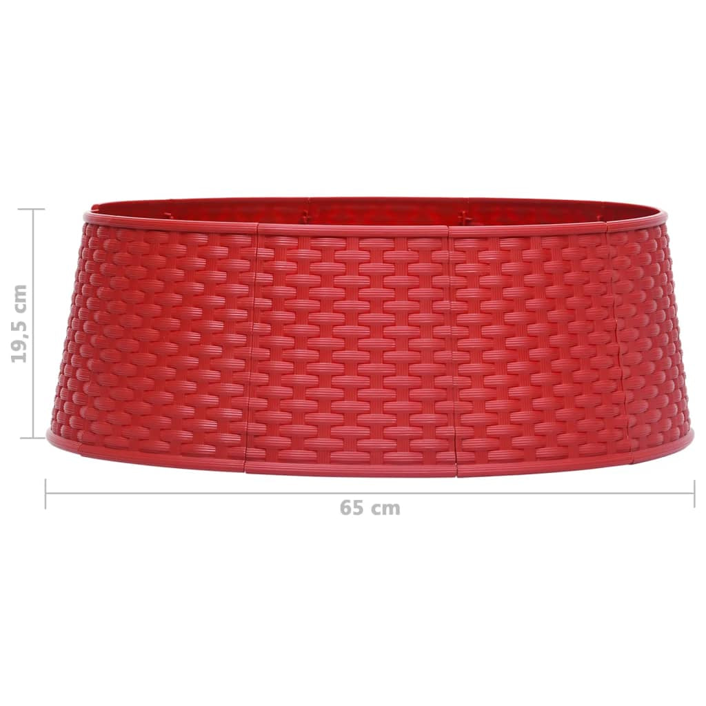 Vidaxl Falda Del Árbol De Navidad Roja Ø65x19,5 Cm_2