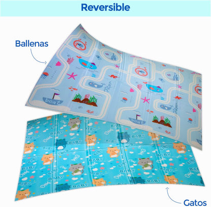 Alfombra Bebe, 1.5cm Grosor, Diseño Infantil, 200 X 180 Cm, Acolchada De Xpe, Reversible_1