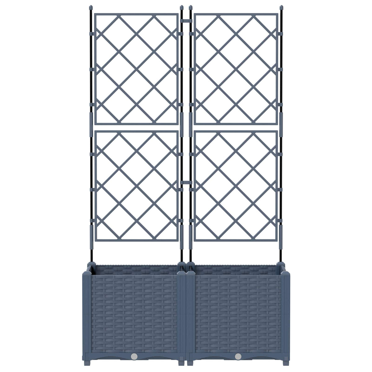 Macetero De Jardín 2 Uds. Gris 80 X 40 X 143 Cm Pp_3