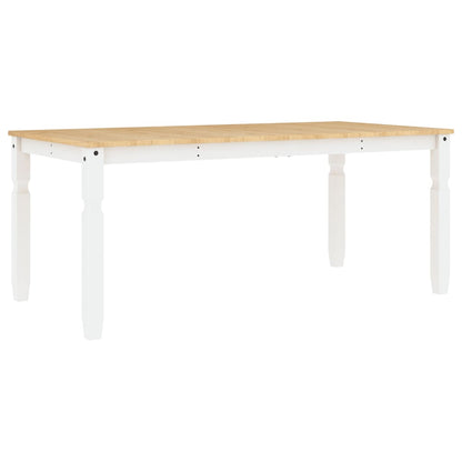 Mesa De Comedor Corona Madera Maciza Pino Blanco 180x90x75 Cm_0