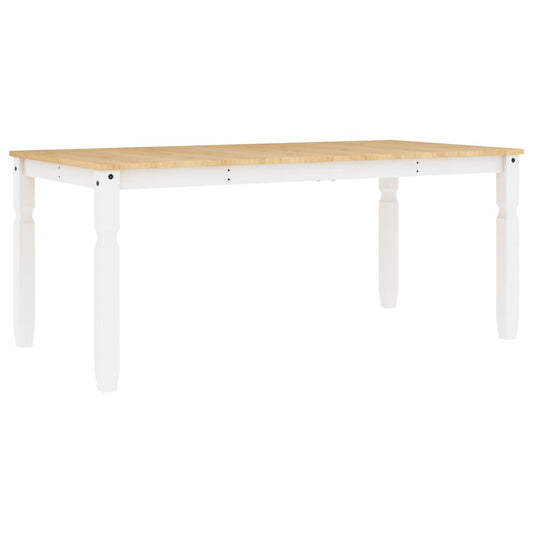 Mesa De Comedor Corona Madera Maciza Pino Blanco 180x90x75 Cm_0