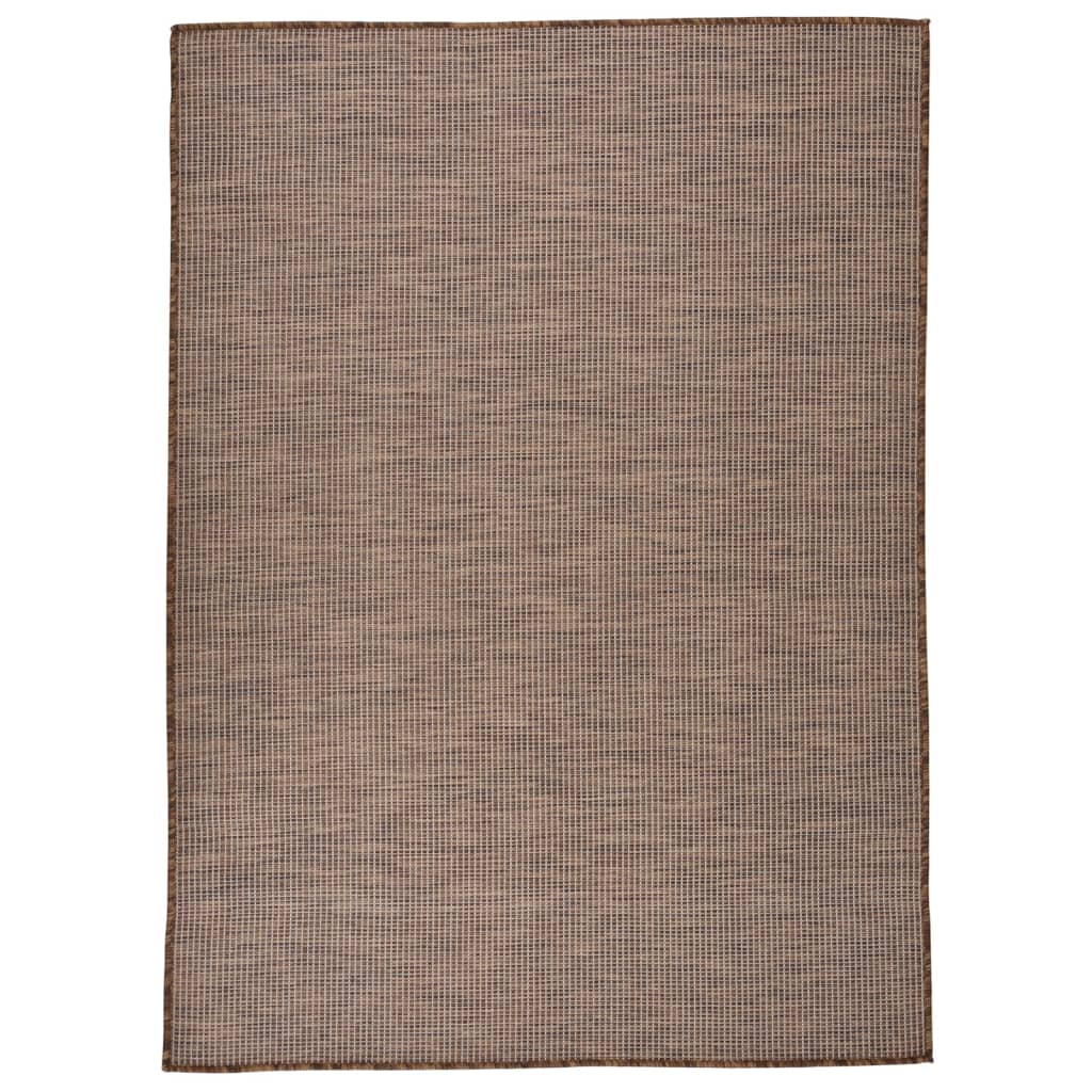 Alfombra De Exterior De Tejido Plano Marrón 200x280 Cm_1
