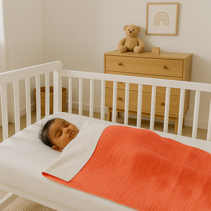 Manta De Algodón Orgánico Rex Blanco Y Fresa