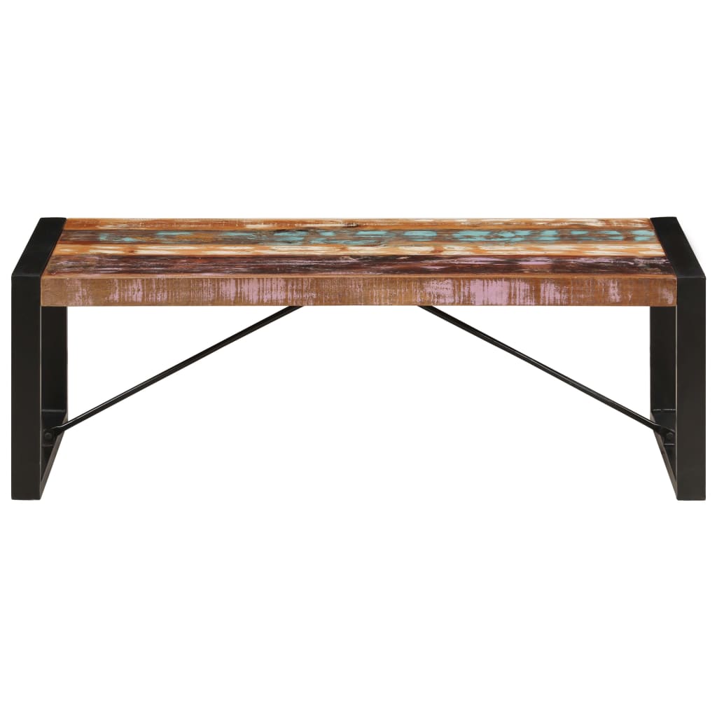 Mesa De Centro Madera Maciza Reciclada 120x60x40 Cm_0