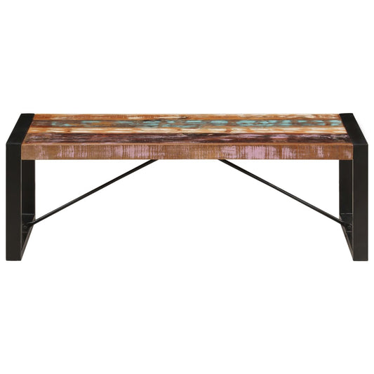 Mesa De Centro Madera Maciza Reciclada 120x60x40 Cm_0