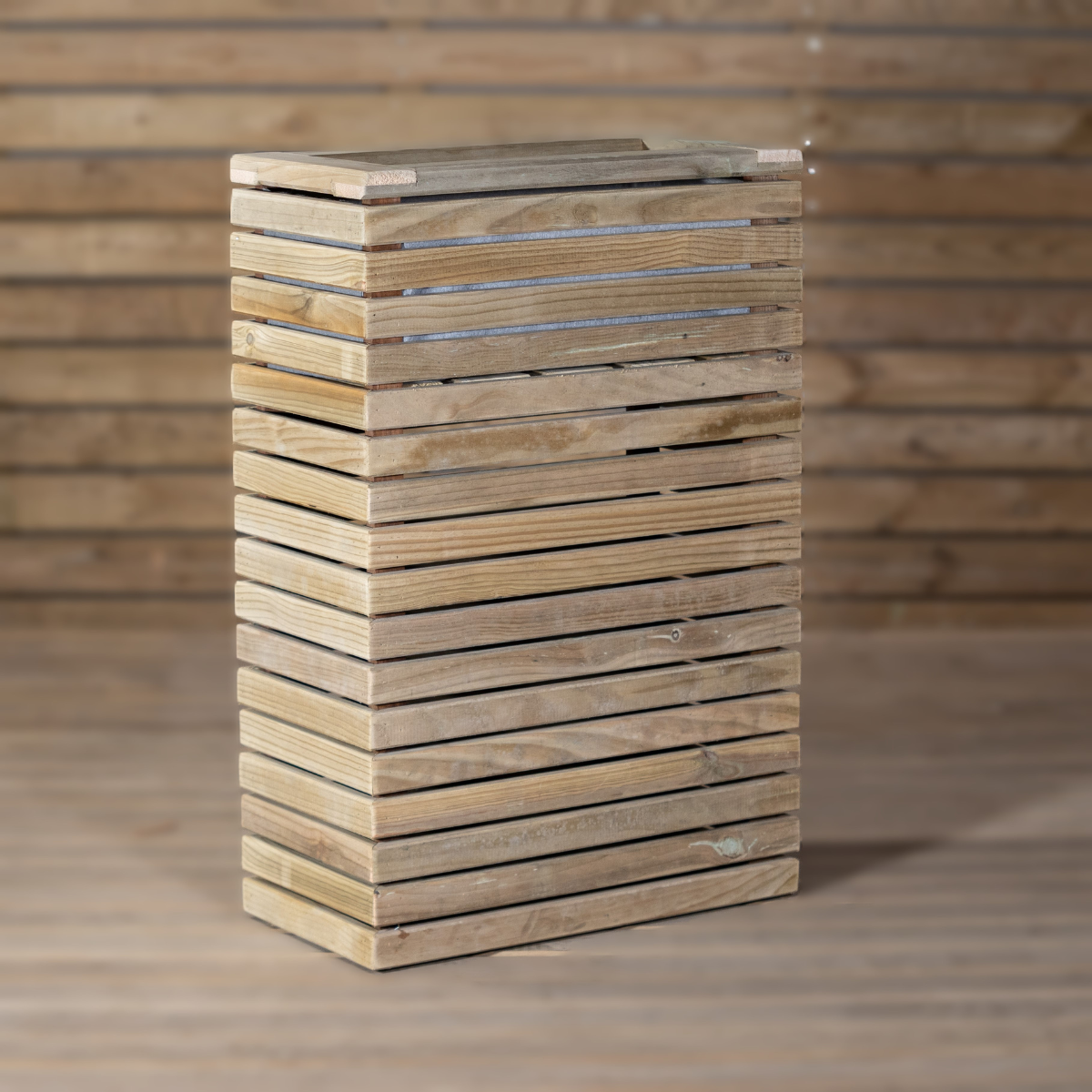 Jardinera Luxe Torre De Madera Tratada Vidahuerto 120x30x90 Cm._2